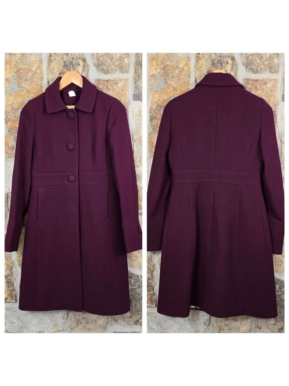 J Crew 2 Lady Day Wool Midlength Trench Coat Jacket